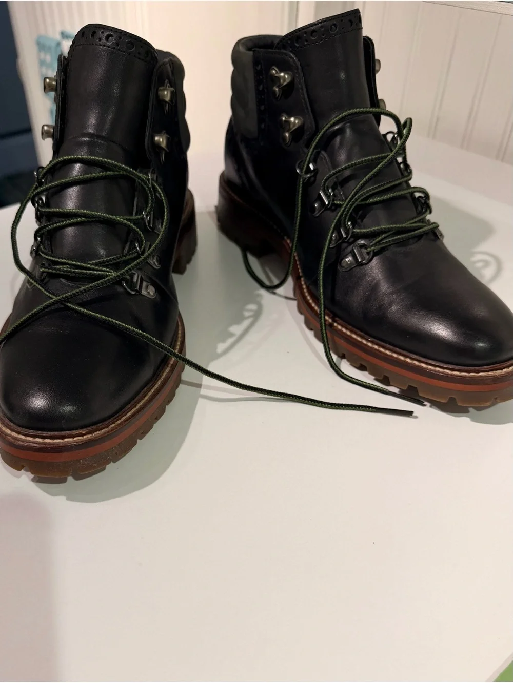 Johnston & Murphy Karnes 1850 Black Leather Lace-Up Boots